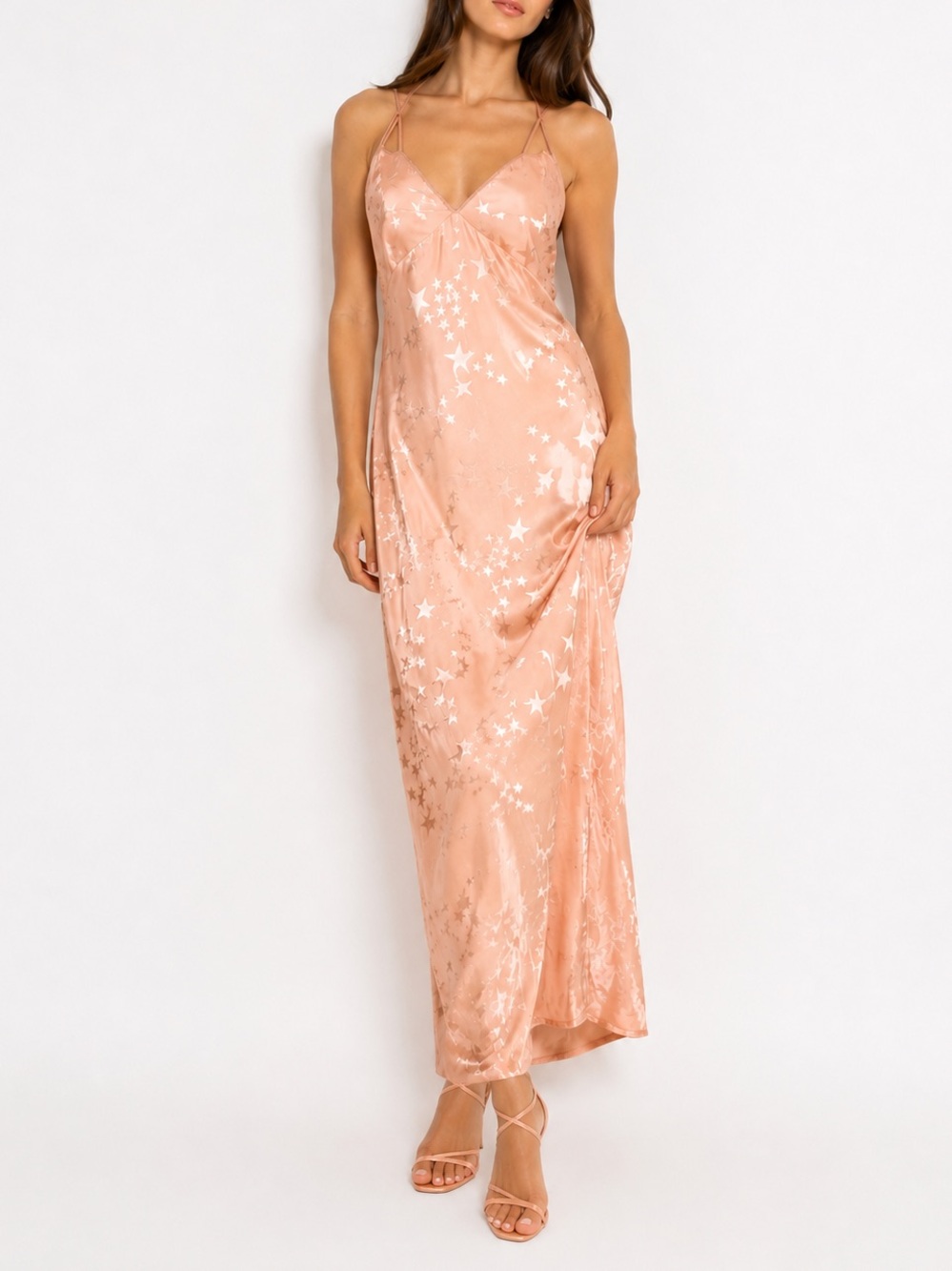 Zadig & Voltaire Pink “Ballerine”Rohal Jac Stars Maxi Dress NWT Small $998 MSRP